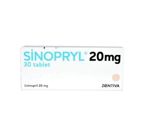 Sinopryl 20 mg Lisinopril x 30 tablet – Turkey Pharma – blood pressure