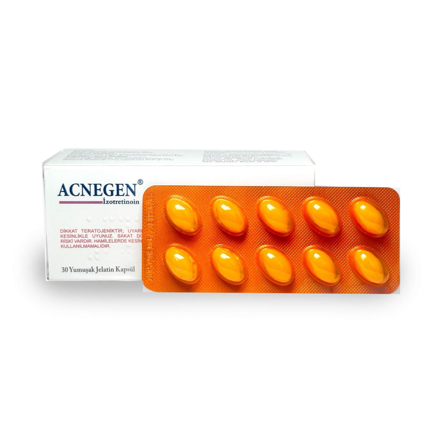 ACNEGEN (ACCUTANE) 30 X 20MG | TURKEY PHARMACEUTICAL GRADEMIGHT BE DIFFERENT BRAND THAN PICTURE